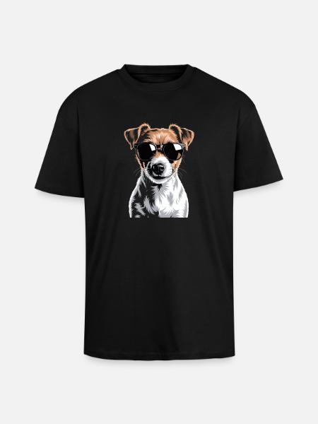 Jack Russell Terrier - Unisex Oversized Heavyweight T-shirt - black