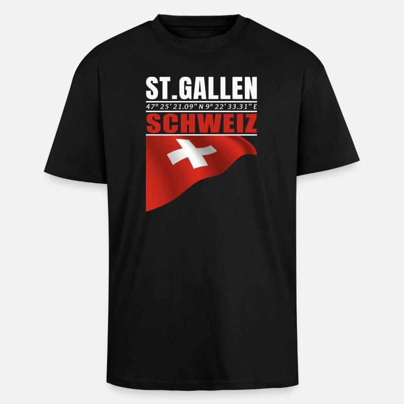 St. Gallen - Oversized Heavyweight Unisex T-Shirt - Schwarz