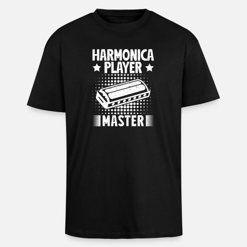 Musiciste d’harmonica Maître harmonica - T-shirt unisexe oversize épais - noir