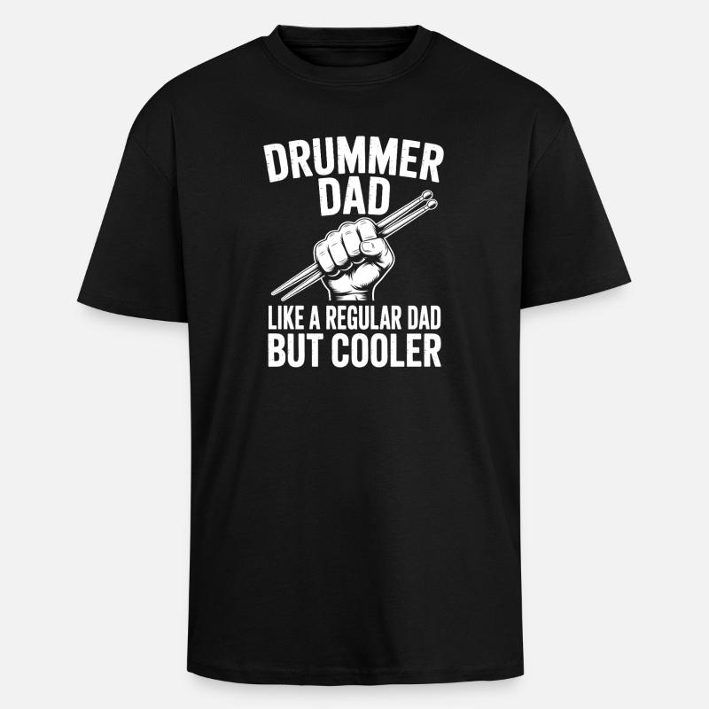 Drummer Saying Funny Drummer Gift - Unisex Oversized Heavyweight T-shirt - black