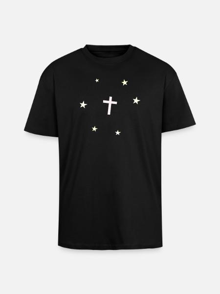 Étoiles croisées - T-shirt unisexe oversize épais - noir