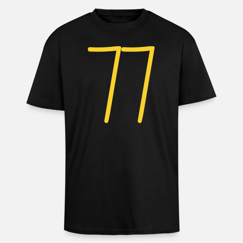 77 - Oversized Heavyweight Unisex T-Shirt - Schwarz