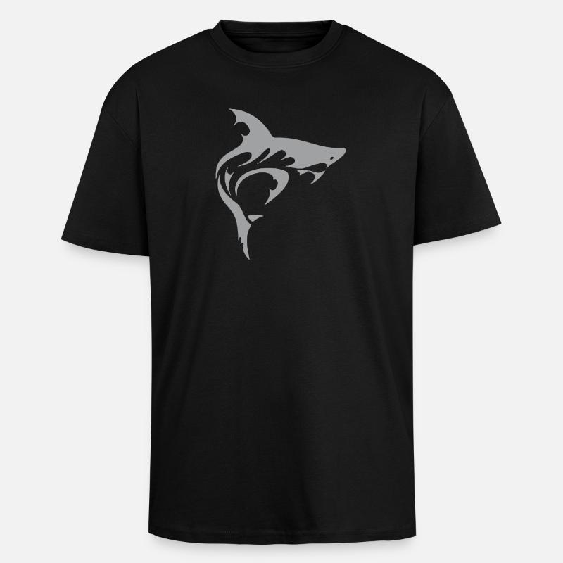 Requin - T-shirt unisexe oversize épais - noir