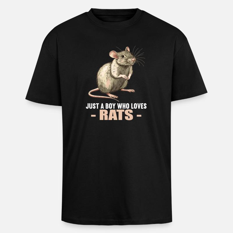 Ratten Ratte - Oversized Heavyweight Unisex T-Shirt - Schwarz