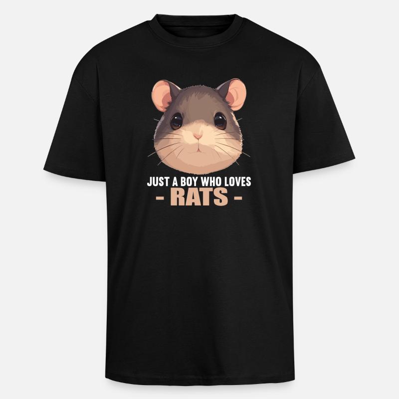 Ratten Ratte - Oversized Heavyweight Unisex T-Shirt - Schwarz