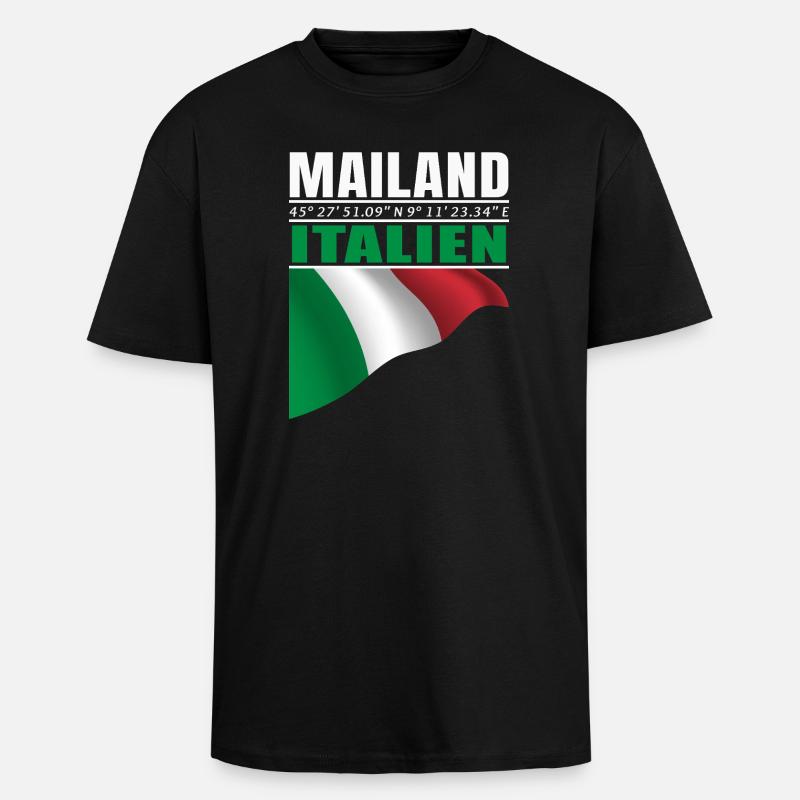 Mailand - Oversized Heavyweight Unisex T-Shirt - Schwarz