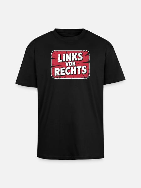 Left before Right - Alerta Antifascista - Unisex Oversized Heavyweight T-shirt - black