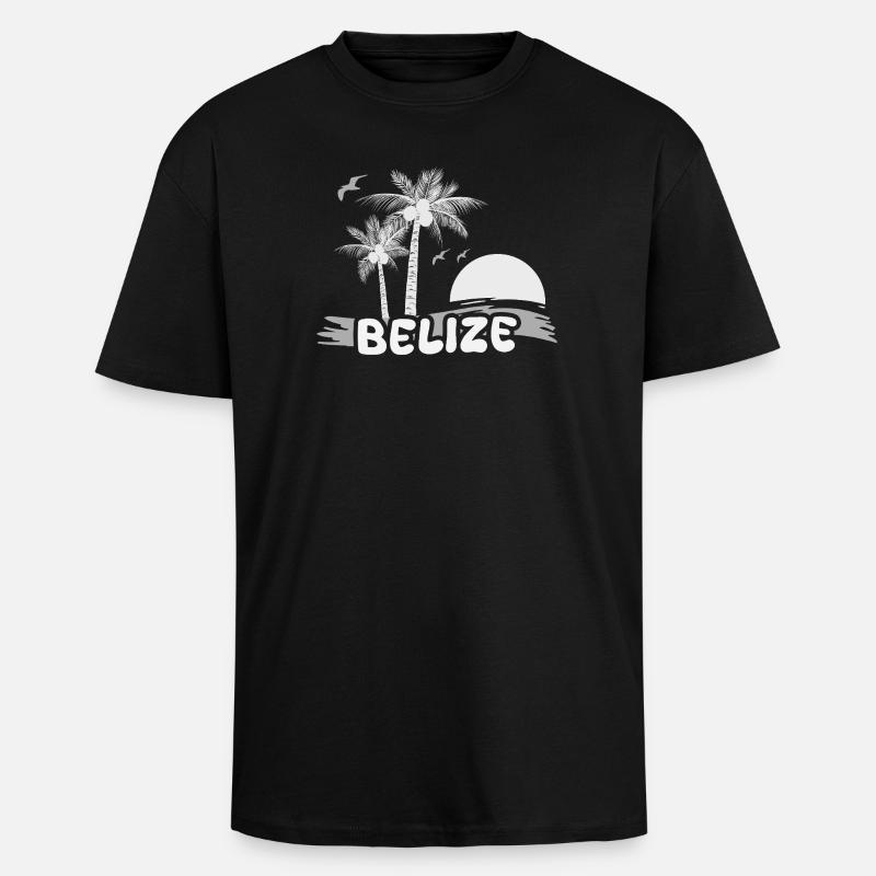 Strand Belize - Oversized Heavyweight Unisex T-Shirt - Schwarz