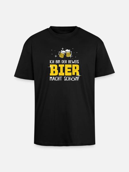 beer makes you beautiful - Unisex Oversized Heavyweight T-shirt - black