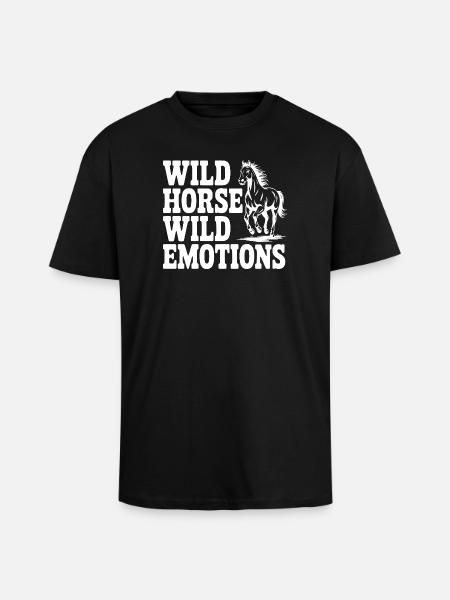 Wild Horse, Wild Emotions - Unisex Oversized Heavyweight T-shirt - black