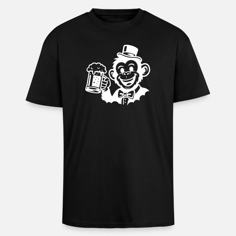 Monkey Groom Bachelor - Unisex Oversized Heavyweight T-shirt - black