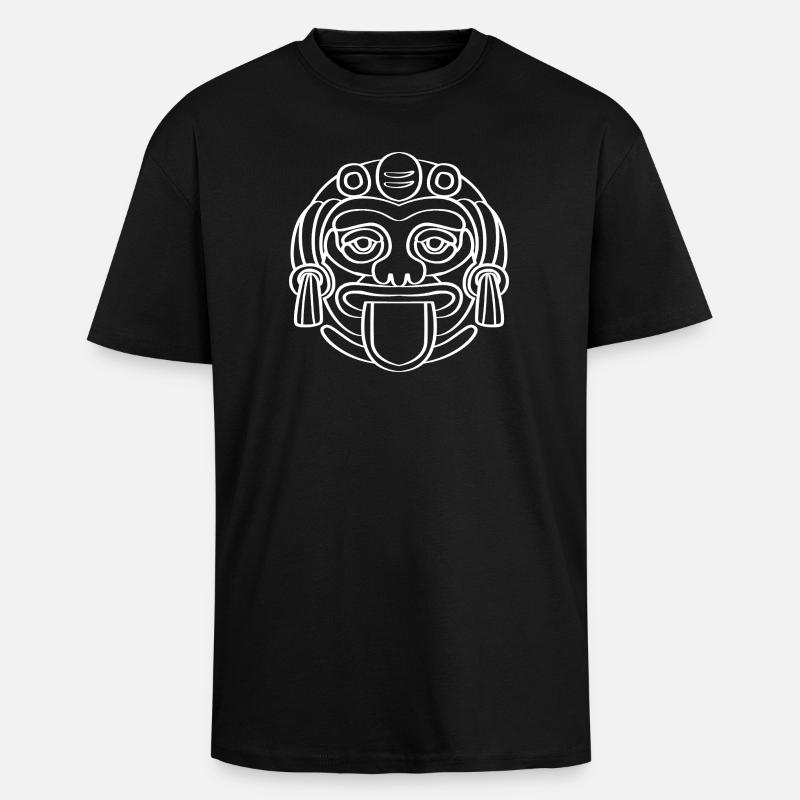 Calendrier maya aztèque Inca - T-shirt unisexe oversize épais - noir