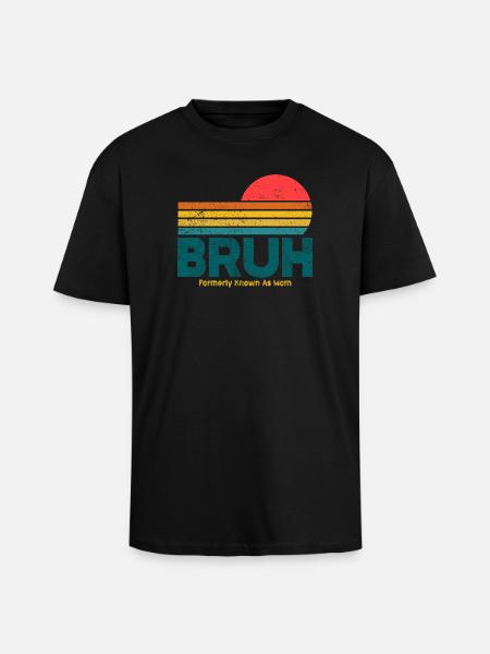 Retro Sunset Bruh Mama - Unisex Oversized Heavyweight T-shirt - black