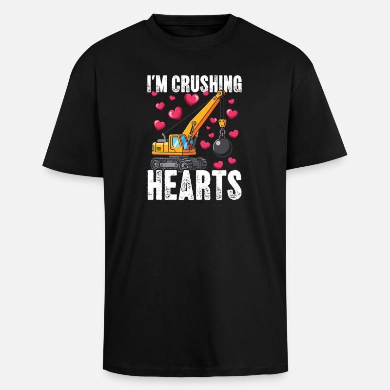 Herzzerquetschender Kranich - Oversized Heavyweight Unisex T-Shirt - Schwarz