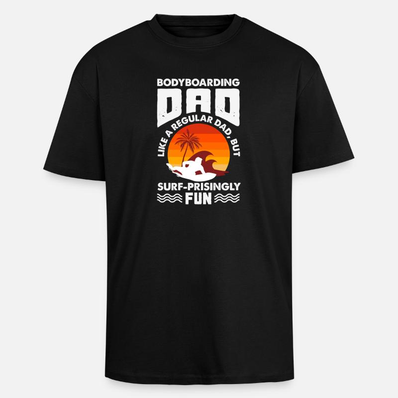Surfen Surfboarder Bodyboarder - Oversized Heavyweight Unisex T-Shirt - Schwarz