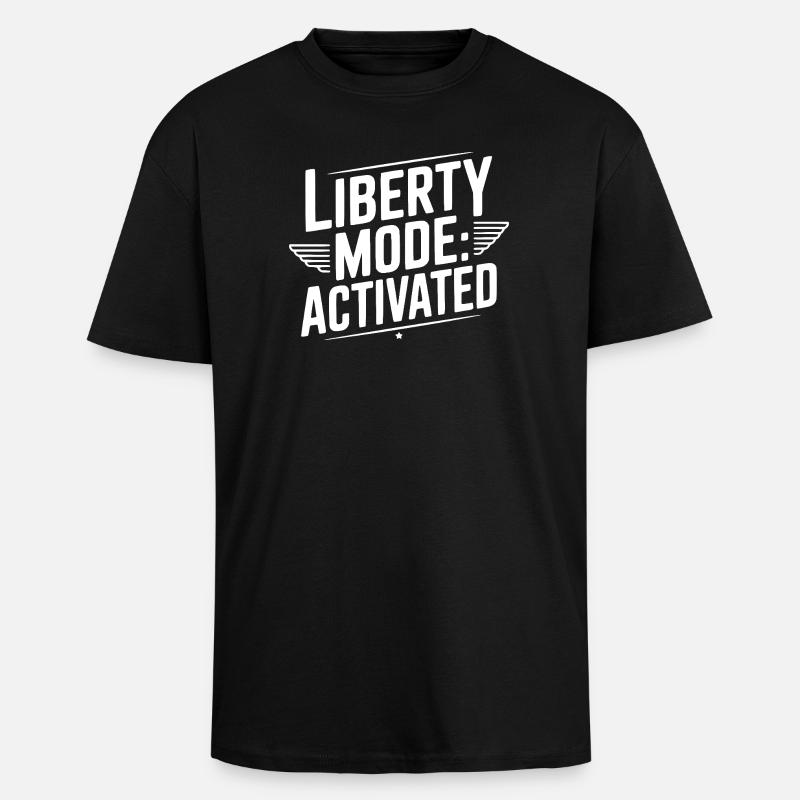 Liberty-Modus: Aktiviert - Oversized Heavyweight Unisex T-Shirt - Schwarz