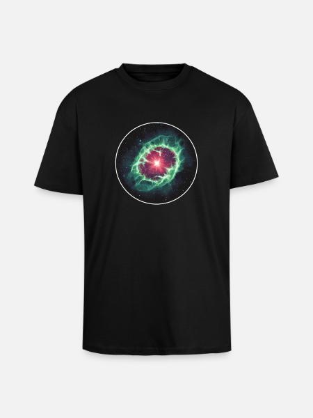 Astronomy Space Planetary Nebula Shell - Unisex Oversized Heavyweight T-shirt - black