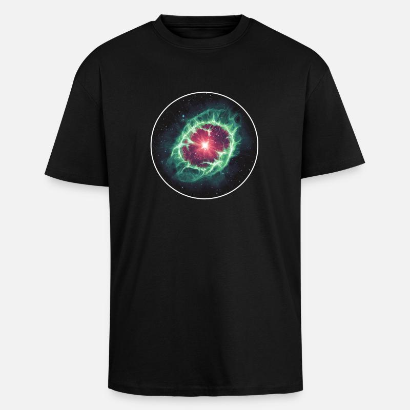 Astronomy Space Planetary Nebula Shell - Unisex Oversized Heavyweight T-shirt - black