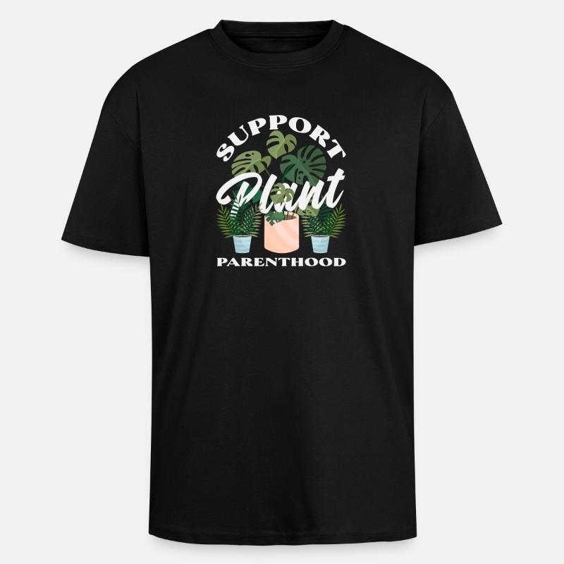 Unterstützung Der Pflanzenelternschaft - Oversized Heavyweight Unisex T-Shirt - Schwarz