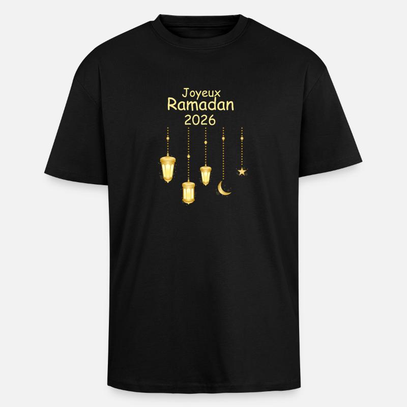 Joyeux Ramadan 2026 - T-shirt unisexe oversize épais - noir