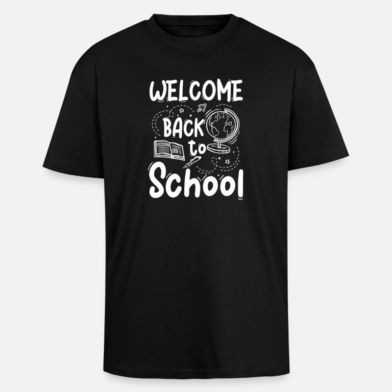 Back to School – Hand Drawing - Unisex Oversized Heavyweight T-shirt - black
