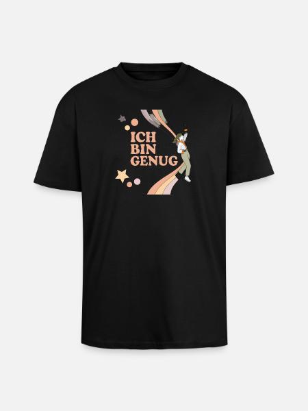 Ich bin Genug – Pastell Regenbogen Held - Oversized Heavyweight Unisex T-Shirt - Schwarz