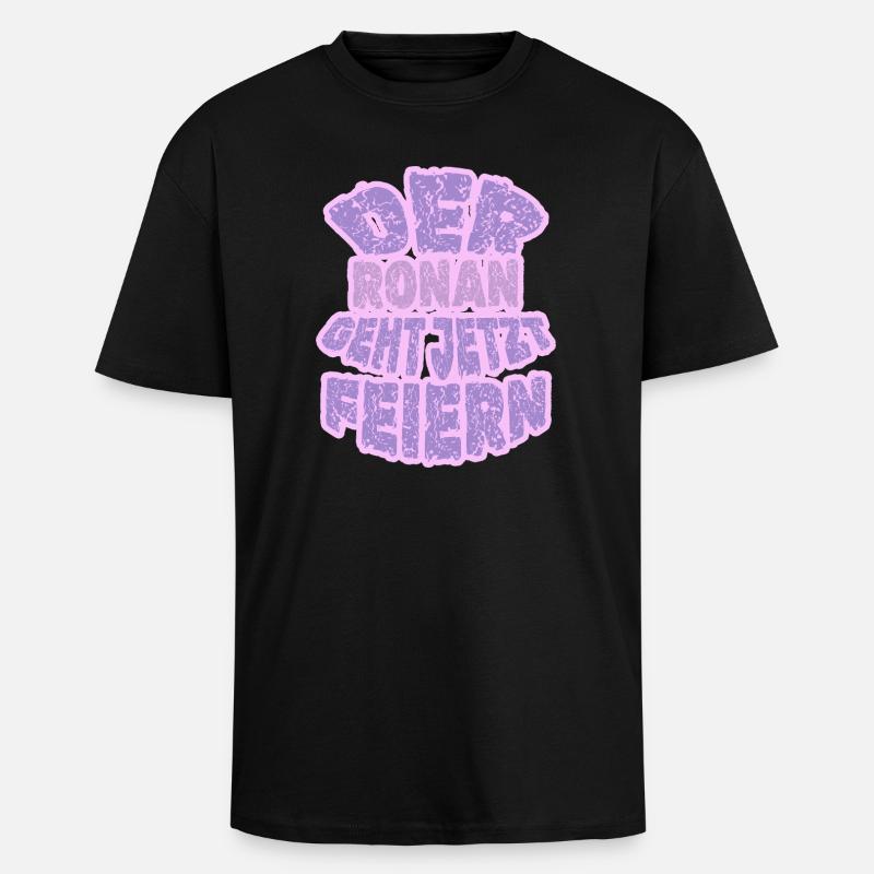 Ronan Ronan - Oversized Heavyweight Unisex T-Shirt - Schwarz