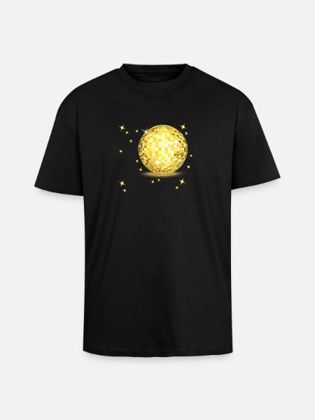 Goldenes Disco-Ball Glanz - Oversized Heavyweight Unisex T-Shirt - Schwarz