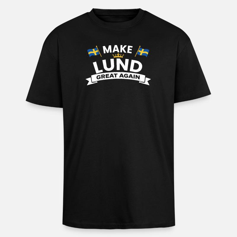 Lund City Pride Crest - Unisex Oversized Heavyweight T-shirt - black
