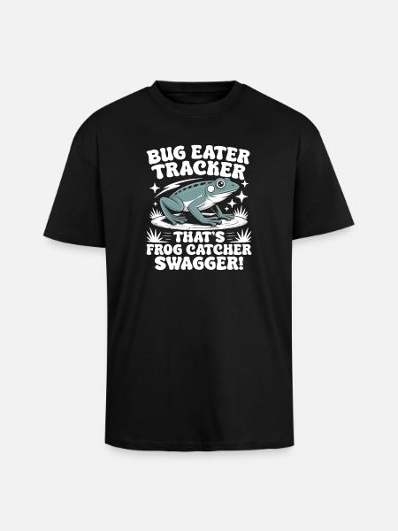 Frog Catcher Bug Eater Tracker Frog - Oversized Heavyweight Unisex T-Shirt - Schwarz