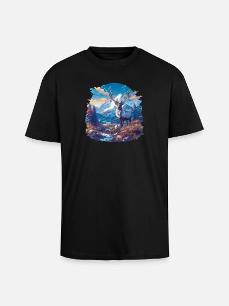 Reindeer Reindeer - Unisex Oversized Heavyweight T-shirt - black