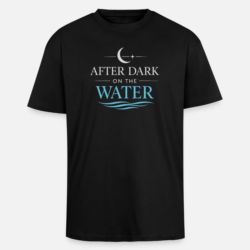 Nachtbootfahren Mit - Oversized Heavyweight Unisex T-Shirt - Schwarz
