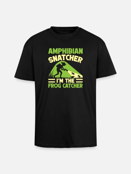 Grenouille attrapeuse, grenouille amphybienne - T-shirt unisexe oversize épais - noir