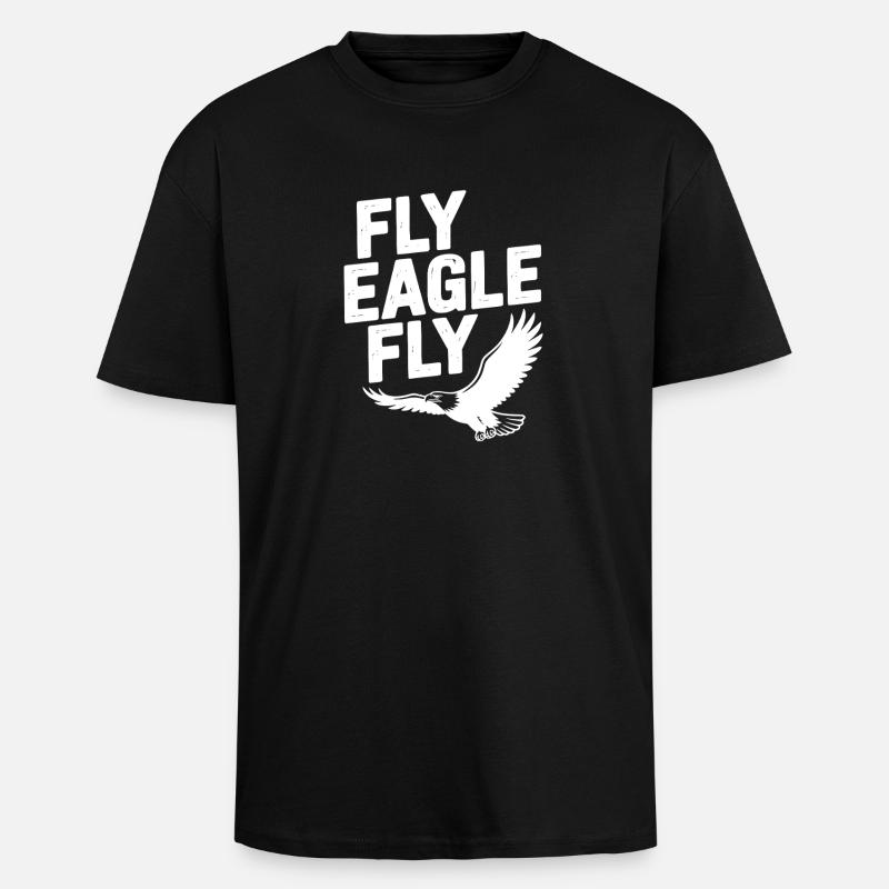 Fly Eagle Fly - Unisex Oversized Heavyweight T-shirt - black