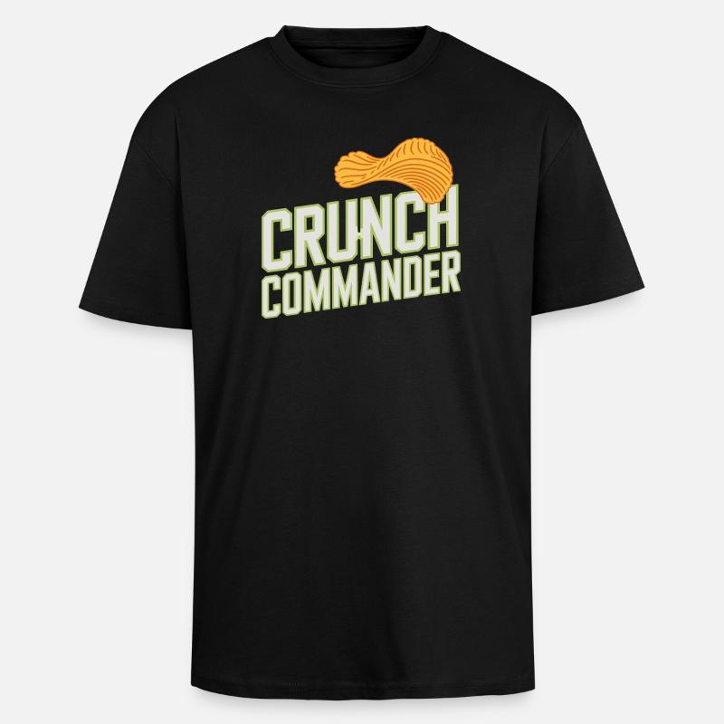 Crunch Commander Nibbler Chips Fan Snack - T-shirt unisexe oversize épais - noir