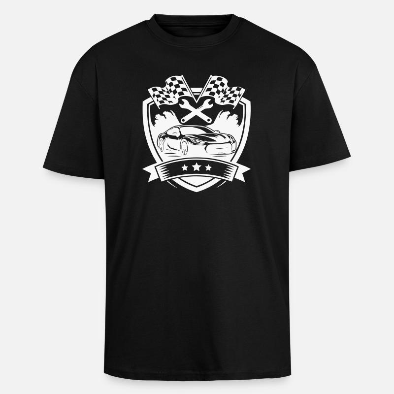 Car Shield Logo - Unisex Oversized Heavyweight T-shirt - black