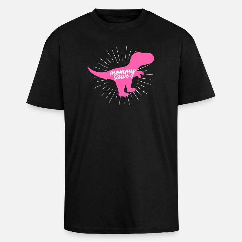 Mommysaur T-Rex Silhouette de dinosaure - T-shirt unisexe oversize épais - noir