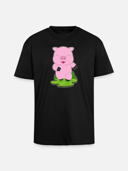 Cochon Jogger Jogging Sport - T-shirt unisexe oversize épais - noir
