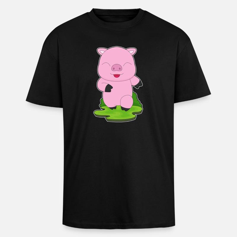 Cochon Jogger Jogging Sport - T-shirt unisexe oversize épais - noir