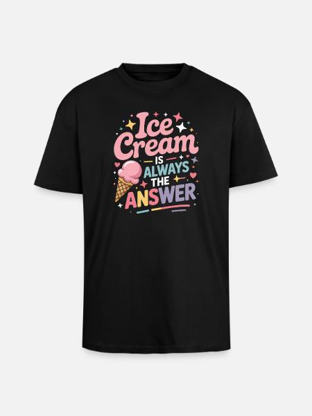eiscreme Sprüche Eis Lustiges Kayak Geschenk - Unisex Oversized Heavyweight T-shirt - black