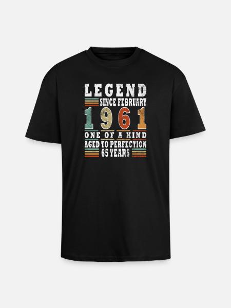 Février 1961 Jubilé 1961 Légendes Février - T-shirt unisexe oversize épais - noir