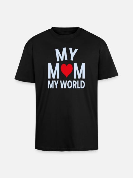 Meine Mama Mein Weltherz - Oversized Heavyweight Unisex T-Shirt - Schwarz
