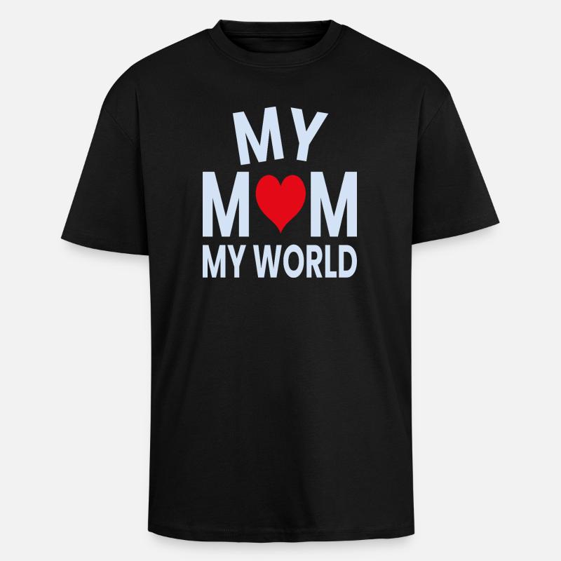 Ma mère, mon cœur du monde - T-shirt unisexe oversize épais - noir