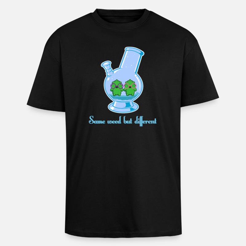 Même weed mais différent - T-shirt unisexe oversize épais - noir