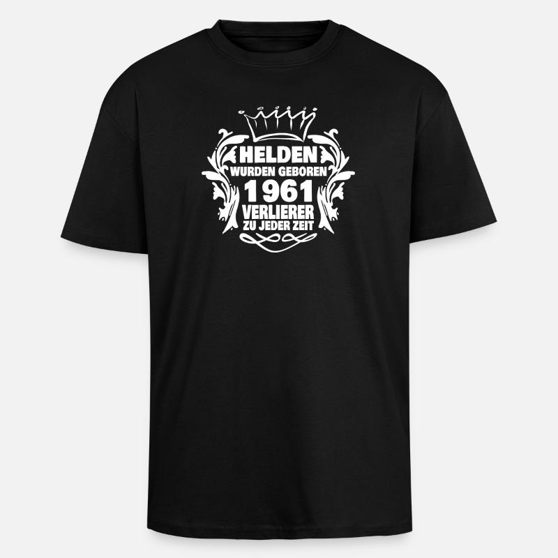 1961 - Oversized Heavyweight Unisex T-Shirt - Schwarz