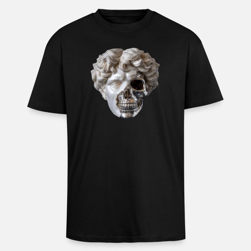 Klassik trifft Stahlskull - Oversized Heavyweight Unisex T-Shirt - Schwarz
