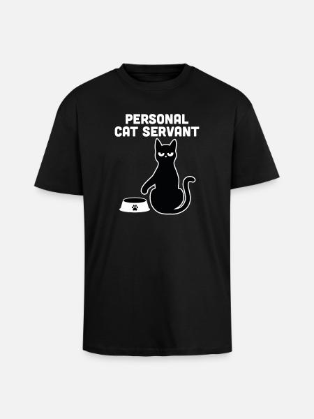 Personal Cat Servant - Unisex Oversized Heavyweight T-shirt - black