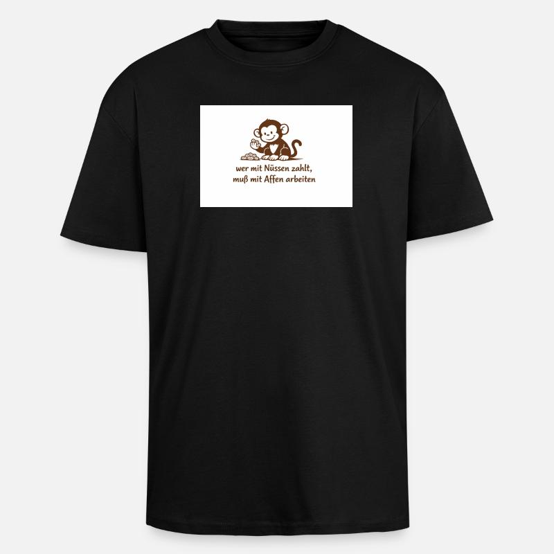 Arbeiteraffe_mit_Erdnuessen - T-shirt unisexe oversize épais - noir