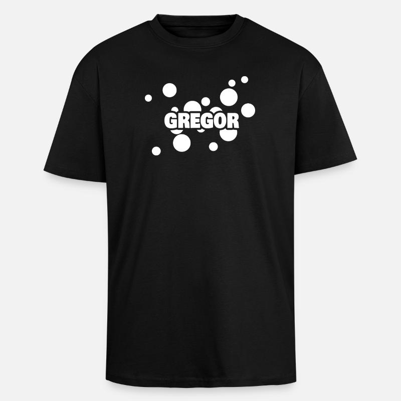 Prénom Gregor - T-shirt unisexe oversize épais - noir