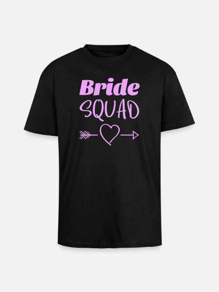 Bride Squad Heart Arrows Design - Unisex Oversized Heavyweight T-shirt - black